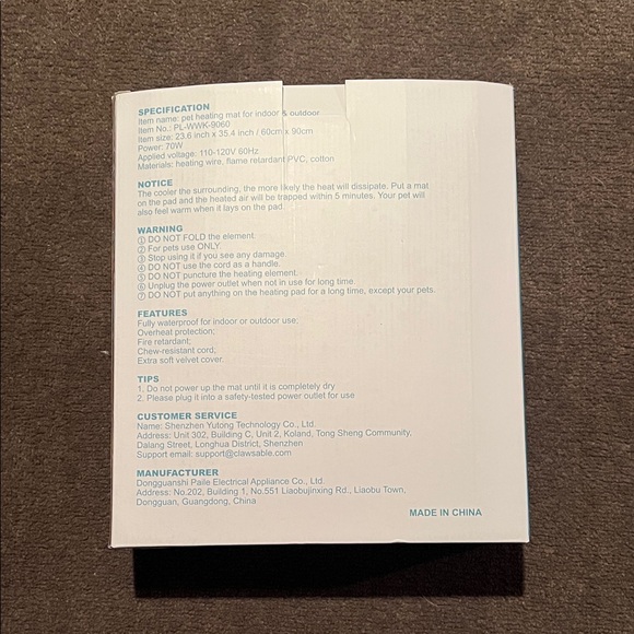 Teal Pet Heating Mat with Velvet Cover - Picture 2 of 2